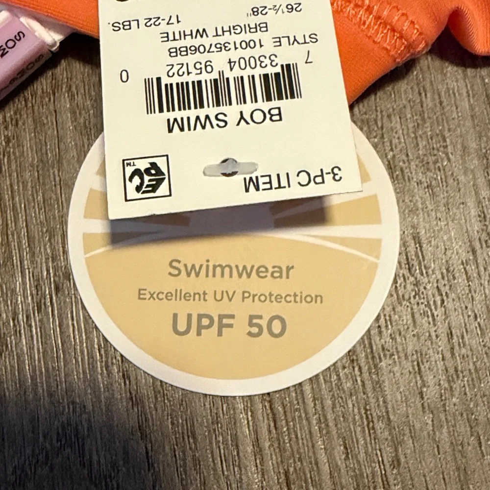 First Impressions Orange & Blue Crab UPF 50 Rashguard Swim Set